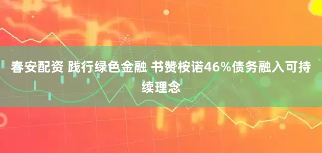 春安配资 践行绿色金融 书赞桉诺46%债务融入可持续理念